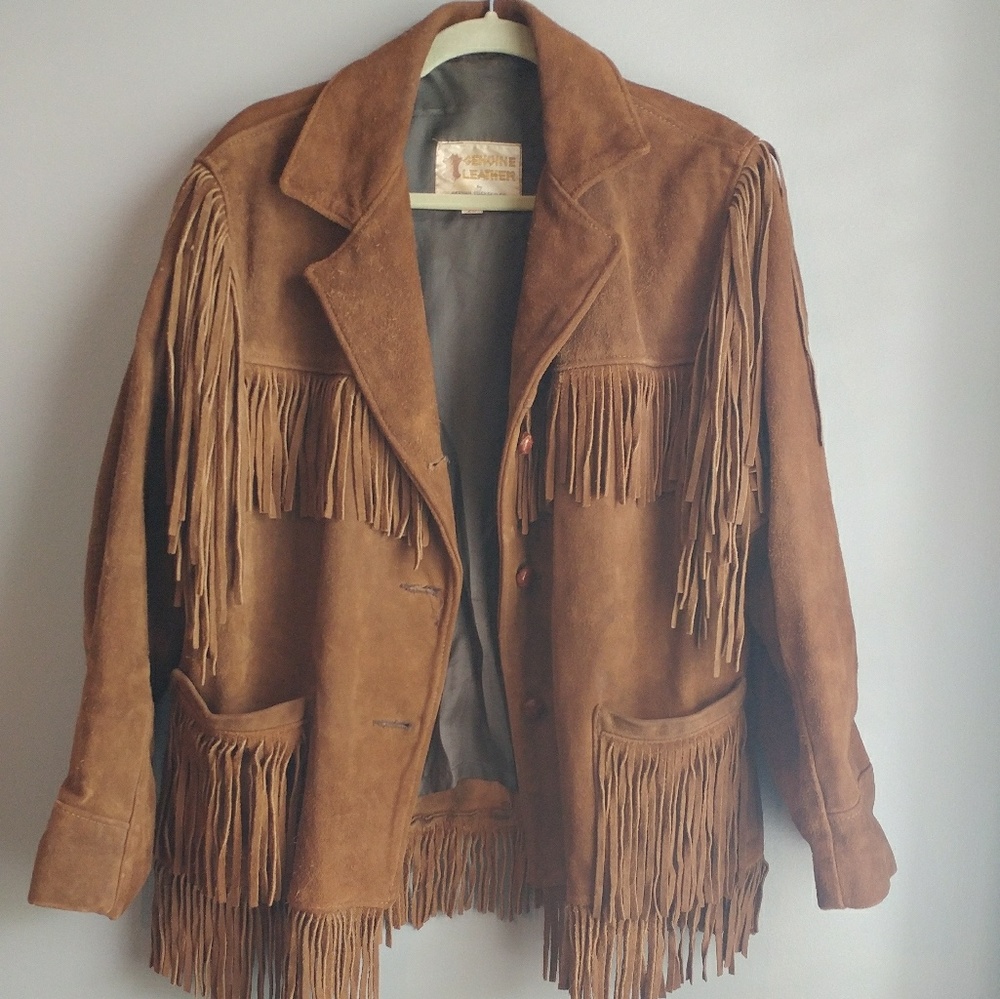 Vintage Real Suede Fringe Coat